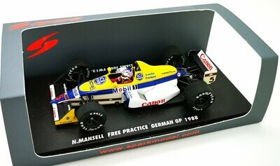 1988 Spark Barclay Williams Judd FW12 N Mansell Practice German GP