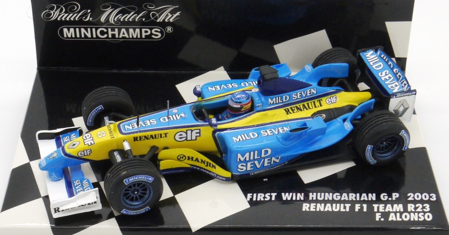 MINICHAMPS ルノー F1 R23 F・アロンソ マイルドセブン仕様 2003 Minichamps Mild Seven Renault R23 F Alonso Hungarian GP 1/43