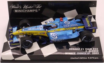 2005 Minichamps Mild Seven Renault R25 F Alonso Chinese GP 1-43