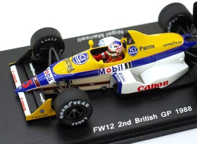 1988 Spark Williams Judd FW12 N Mansell British GP 1/43 1988 Spark Williams Judd FW12 N Mansell British GP 1/43