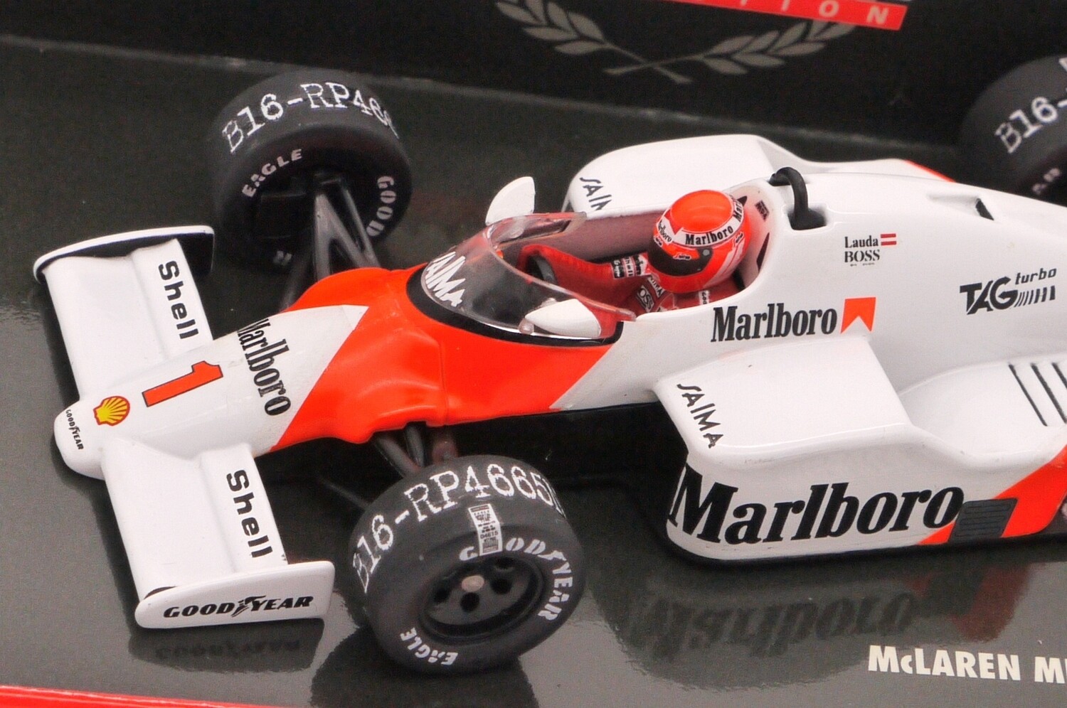 1985 Minichamps Marlb McLaren MP4/2B N Lauda 1/43