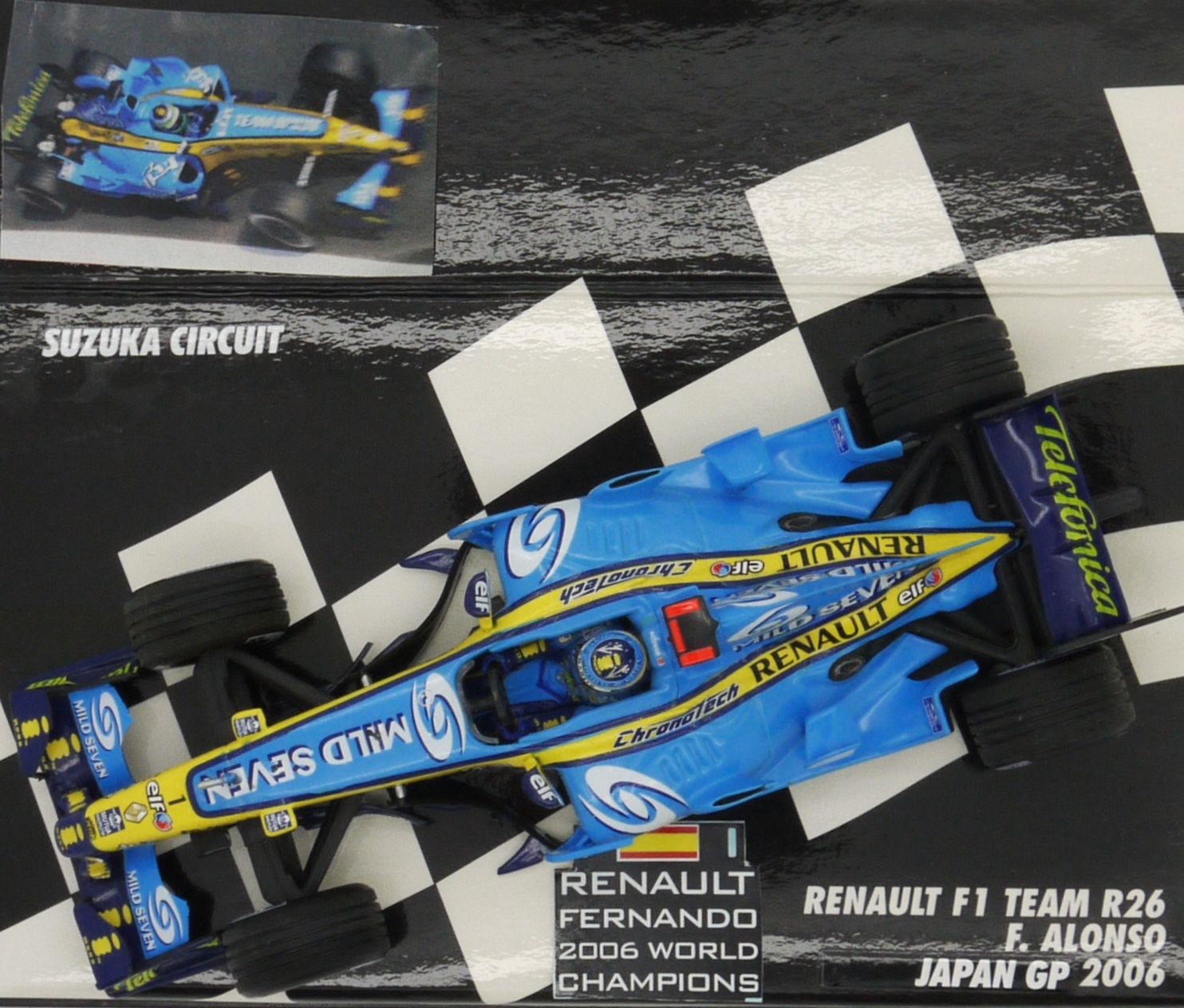 ミニチャンプス　1/43 F１　ルノー　2006 2006 Minichamps Mild Seven Renault R26 F Alonso Japanese GP 1/43