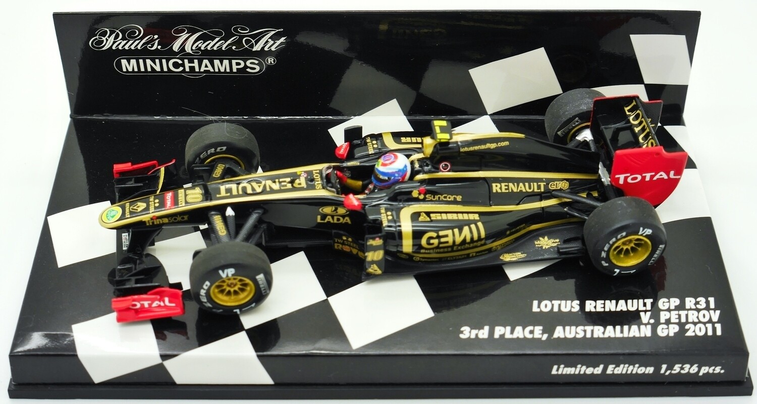 Minichamps 1/43 - Lotus Renault R31 - Nick Heidfeld - GP Malaisie 2011 - Neuf