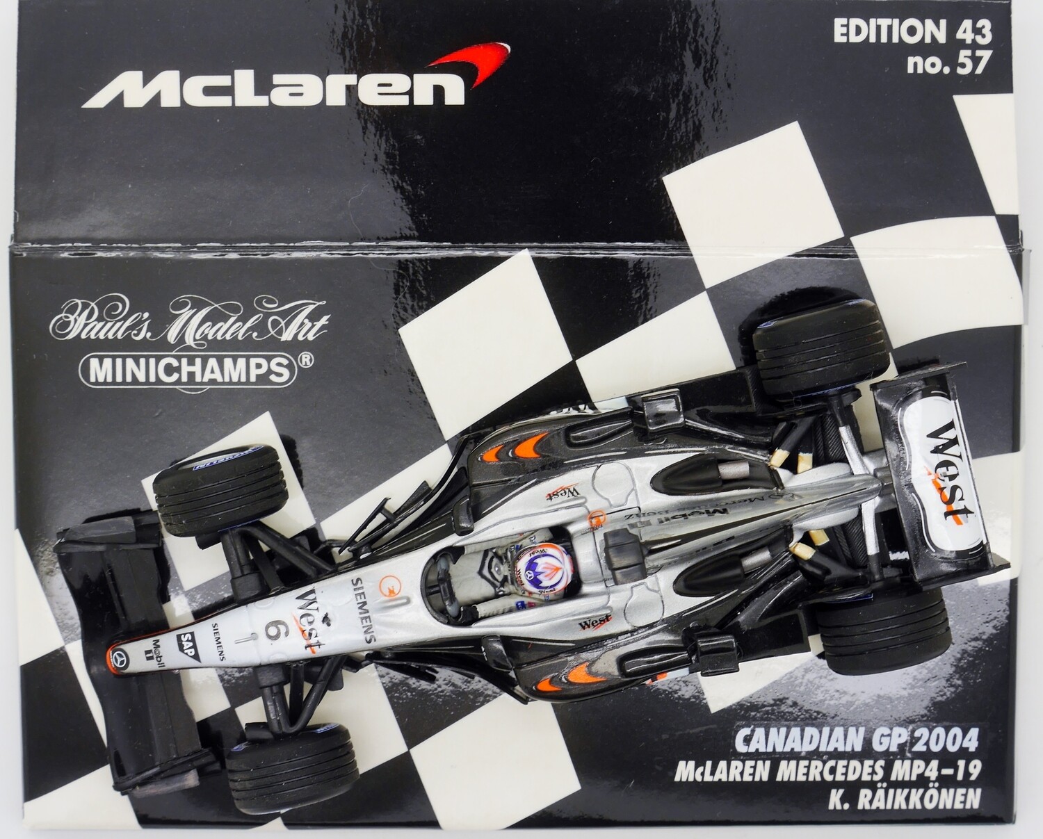 2004 Minichamps West McLaren MP4/19B K Raikkonen Canadian GP 1-43