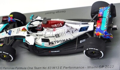 2022 Spark Mercedes W13 G Russell Miami GP 1/43