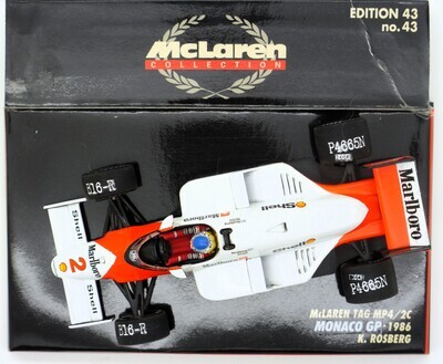 1986 Minichamps Marlb Mclaren MP4/2 K Rosberg Monaco GP 1/43