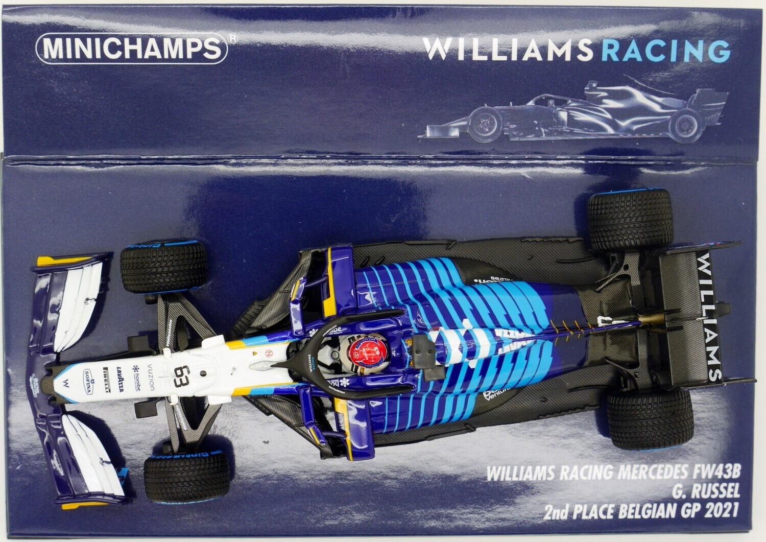 ミニチャンプス　Williams FW43B G.ラッセル　2021ベルギー2位 ミニチャンプス Williams FW43B G.ラッセル 2021ベルギー2位