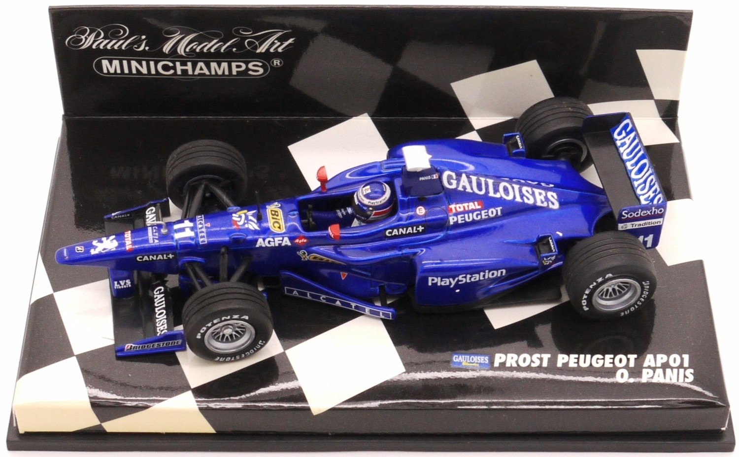 Miniature F1 Minichamps Ligier Gauloises N°9 – GP 1996, Olivier Panis, 1/43, Occasion