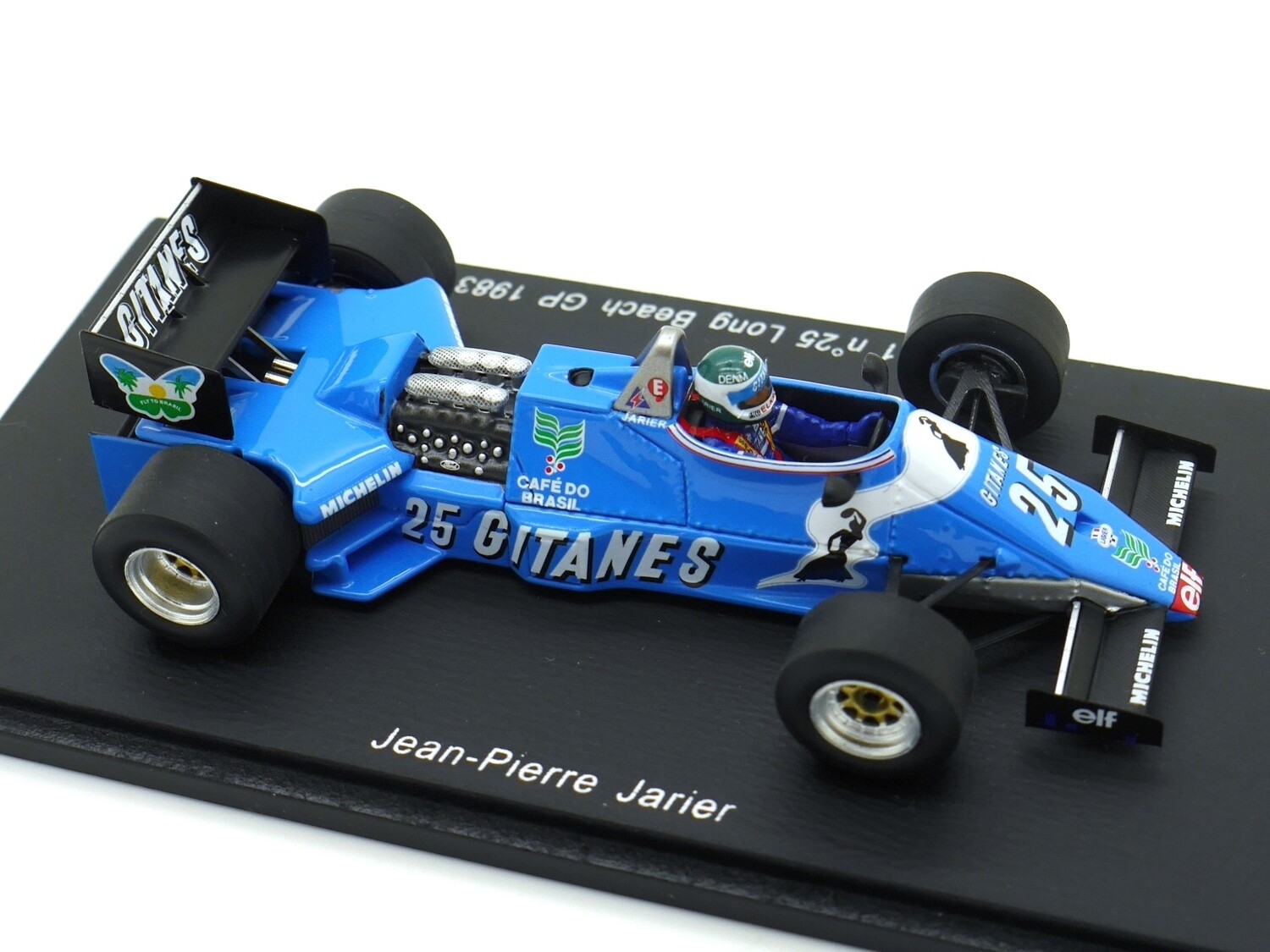 1983 Spark Gitanes Ligier JS21 J P Jarier Long beach GP 1/43
