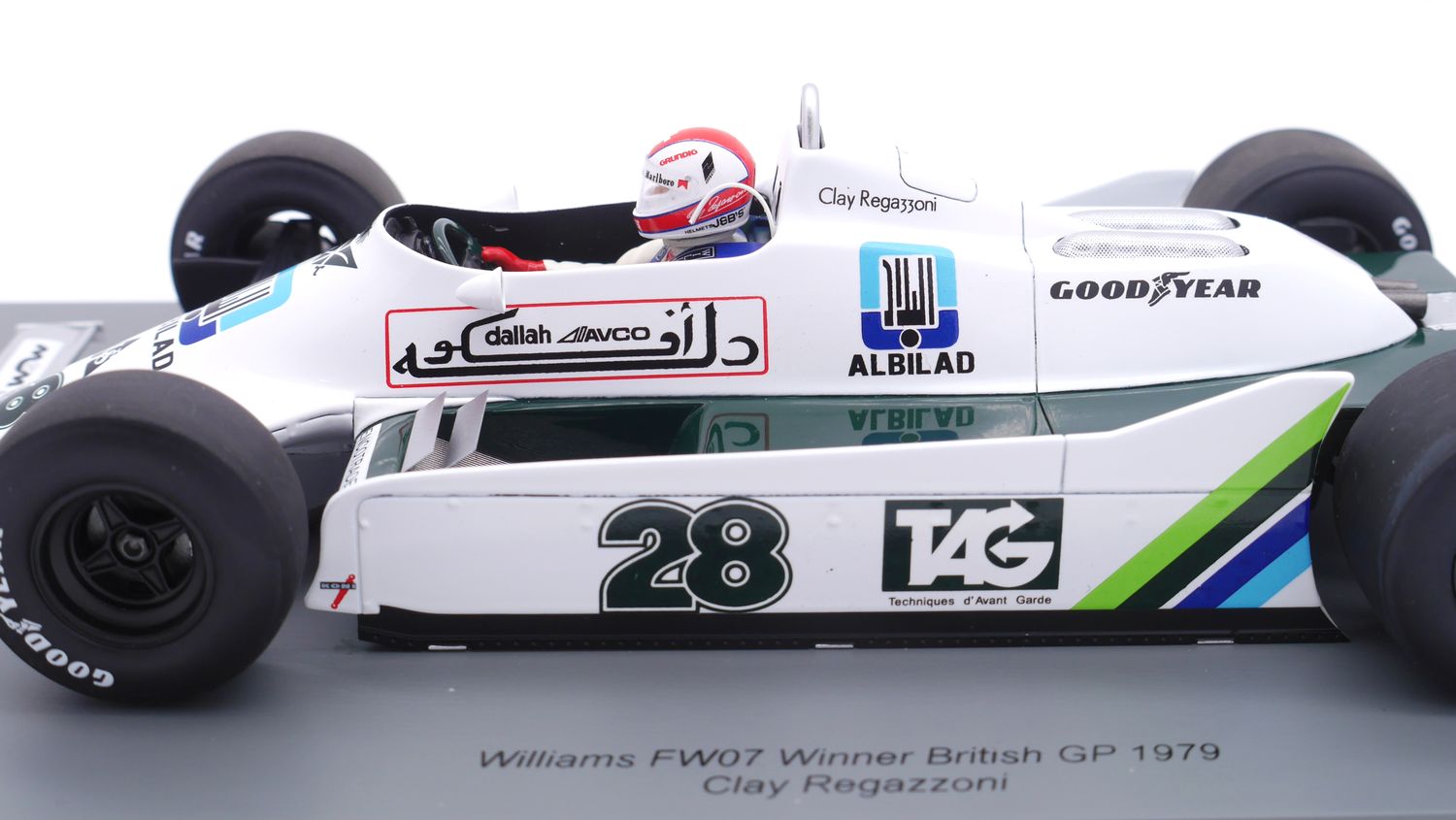 1979 Spark Williams Ford FW07 C Regazzoni Winner British GP 1/18