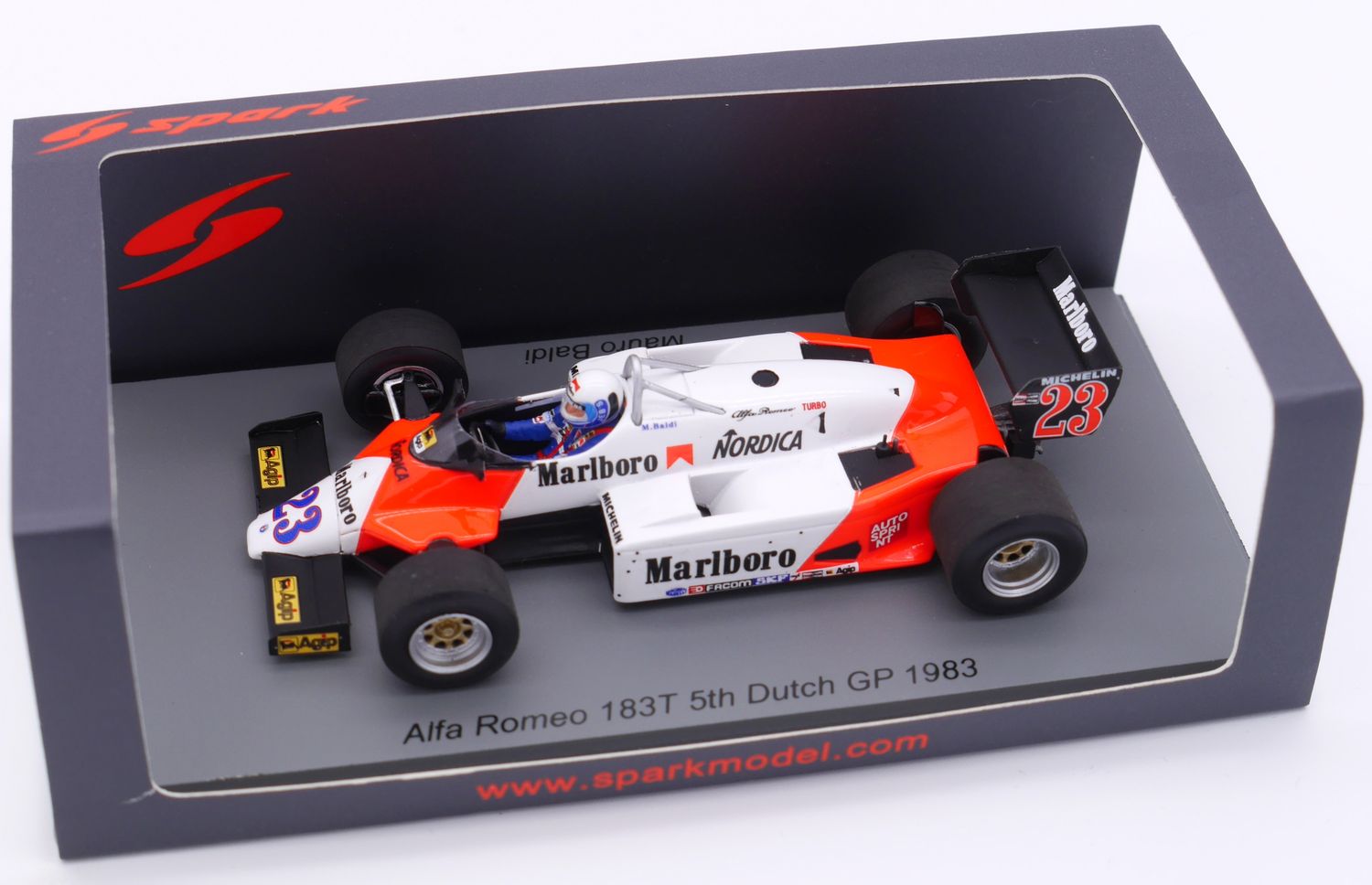 1983 Spark Alfa Romeo 183t M Baldi Dutch GP 1/43