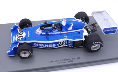 1976 Spark Gitanes Ligier Matra JS5 J Laffite 3rd Belgian GP 1/18