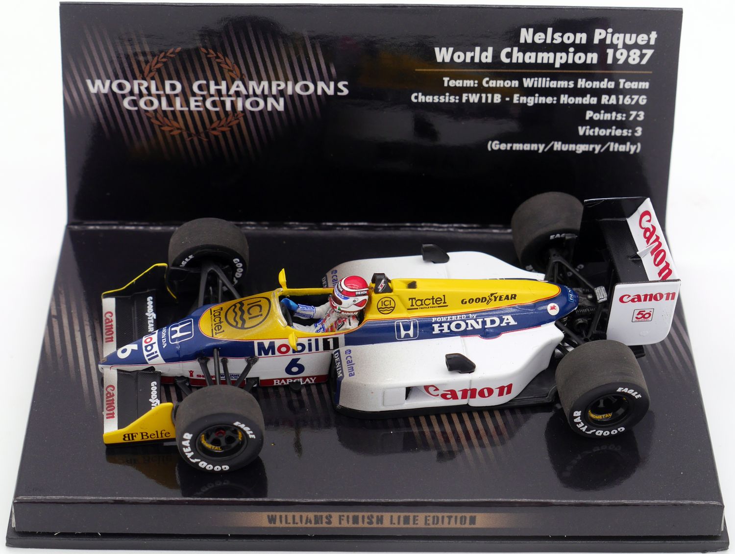 1987 Minichamps Barclay Williams FW11b N Piquet World Champion 1/43