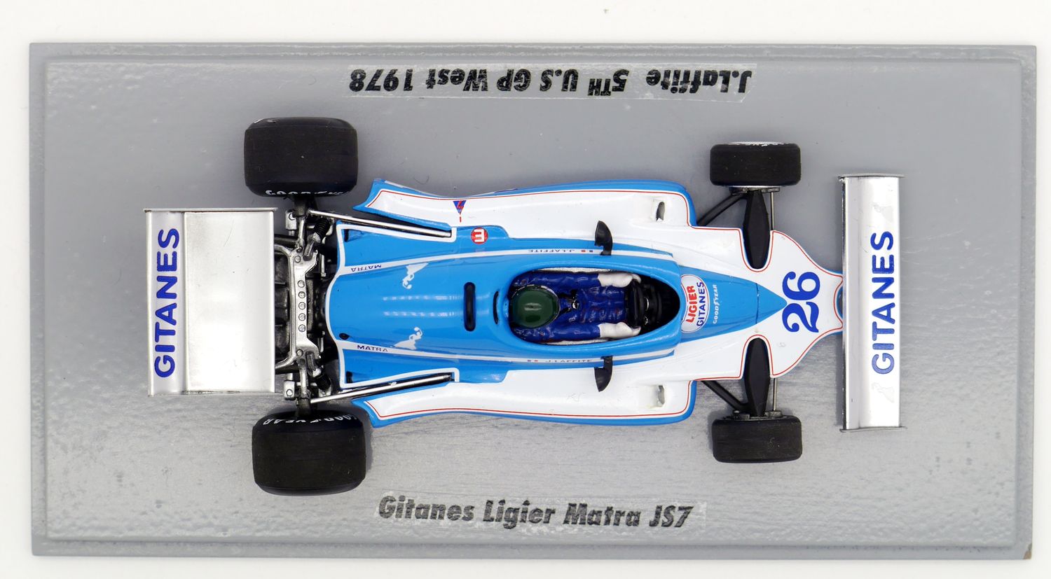 1978 Spark Gitanes Ligier Matra JS7 J Laffite US GP West 1/43
