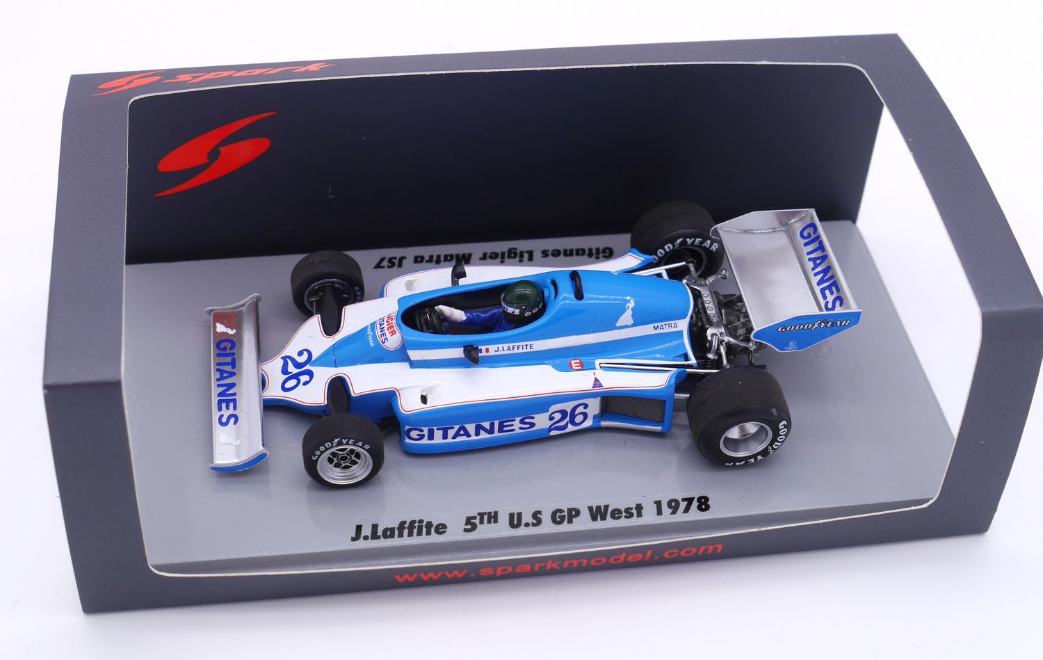 1978 Spark Gitanes Ligier Matra JS7 J Laffite US GP West 1/43