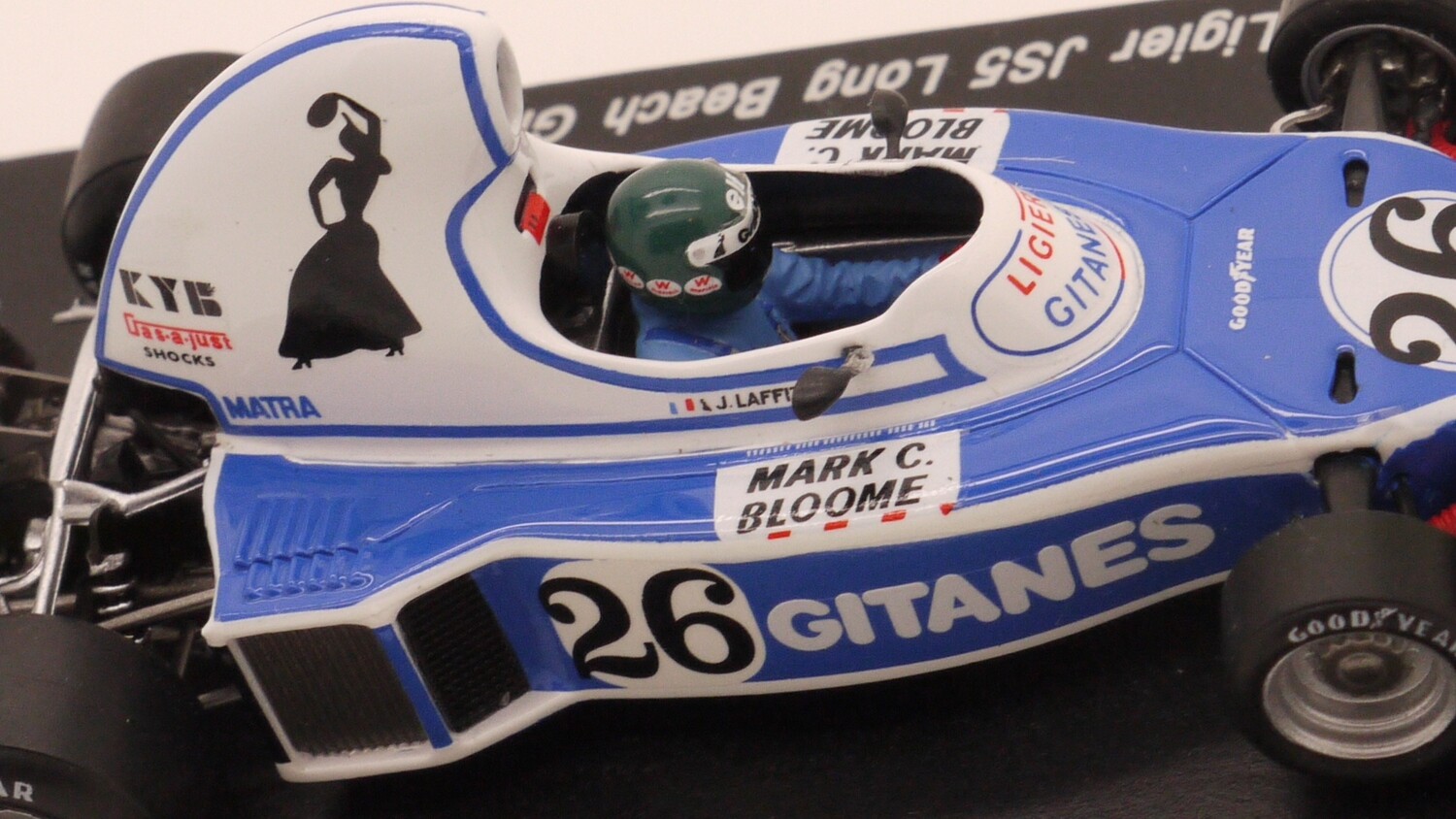 1976 Spark Gitanes Ligier Matra JS5 J Laffite USA GP 1/43