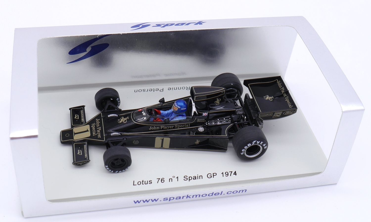 1974 Spark John Player Special Lotus 76 R Peterson Spanish GP 1/43