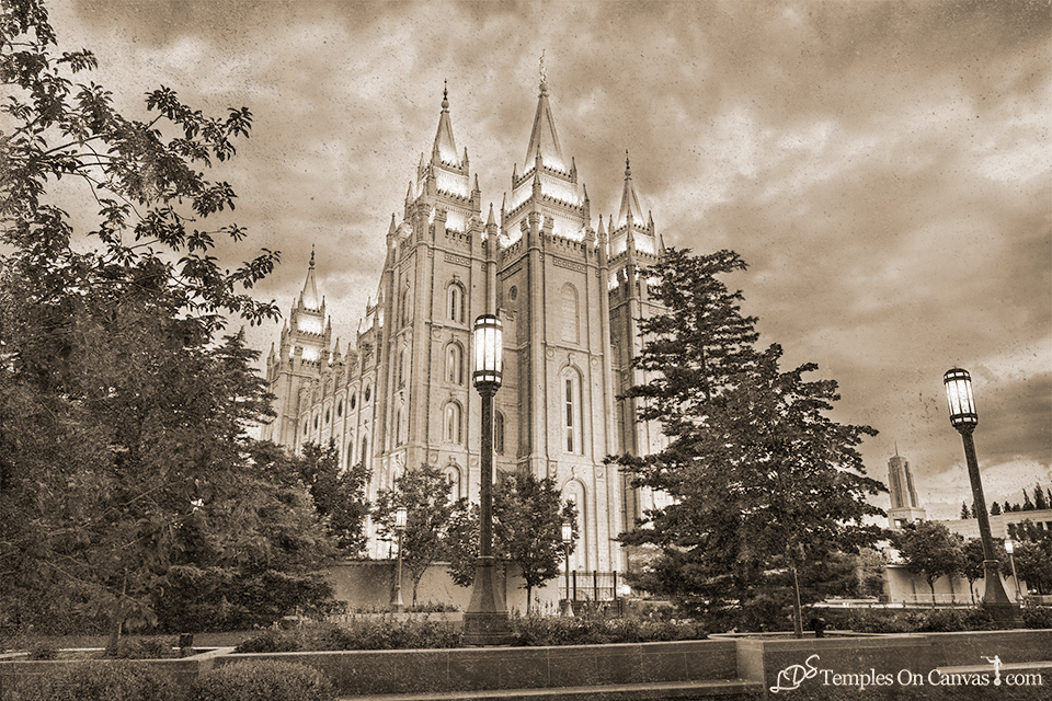 Salt Lake UT LDS Temple - Pioneer Temple - Rustic Print