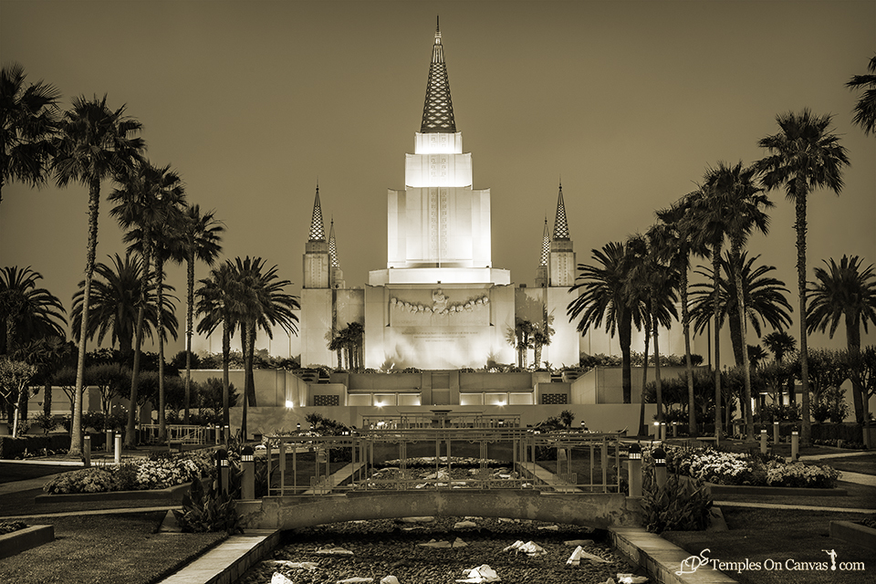 Oakland CA LDS Temple - Heavenward - Sepia Print