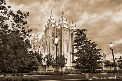 Salt Lake UT LDS Temple - Pioneer Temple - Sepia Print