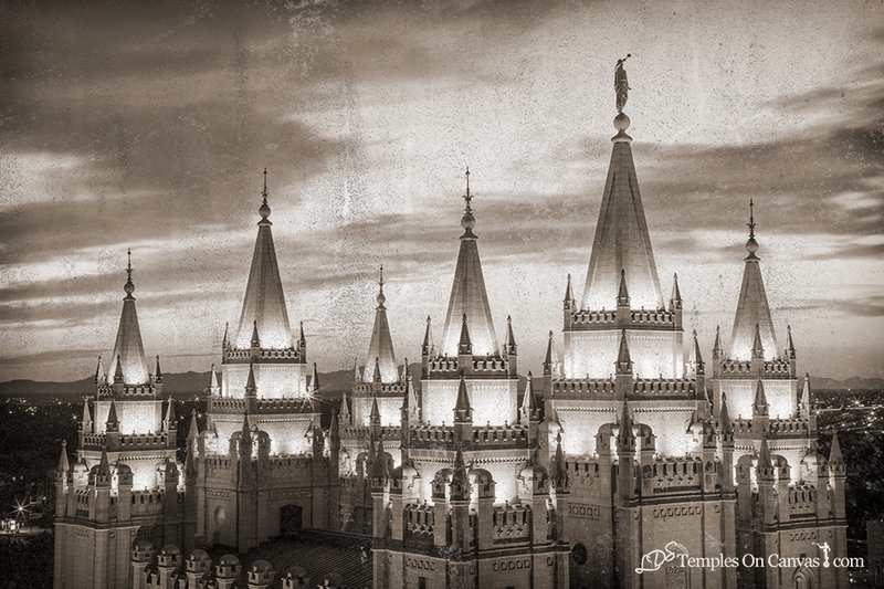 Salt Lake City Utah LDS Temple - Heavenward - Rustic