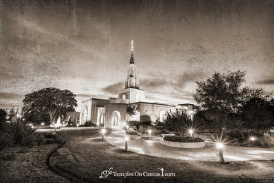 Sacramento California LDS Temple - Peaceful Dusk - Rustic