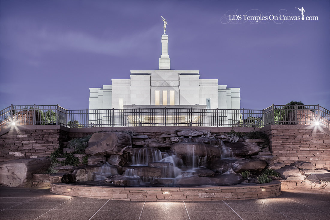 Snowflake Arizona LDS Temple - Living Water - Tinted Black and White