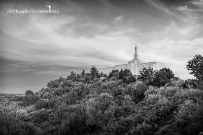 Snowflake Arizona LDS Temple - Mountain of the Lord - Black and White