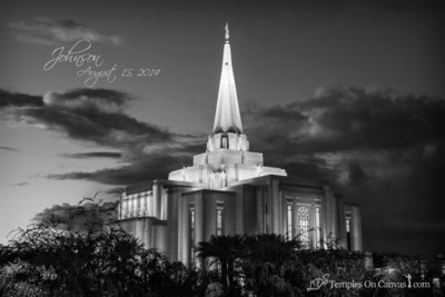 Gilbert Arizona LDS Temple - Tis Eventide - Black & White