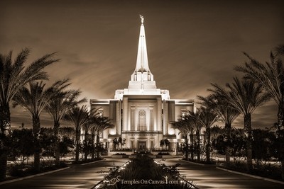 Gilbert Arizona LDS Temple - Live True - Sepia