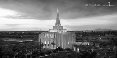 Gilbert Arizona LDS Temple - Midst of Heaven - Black & White