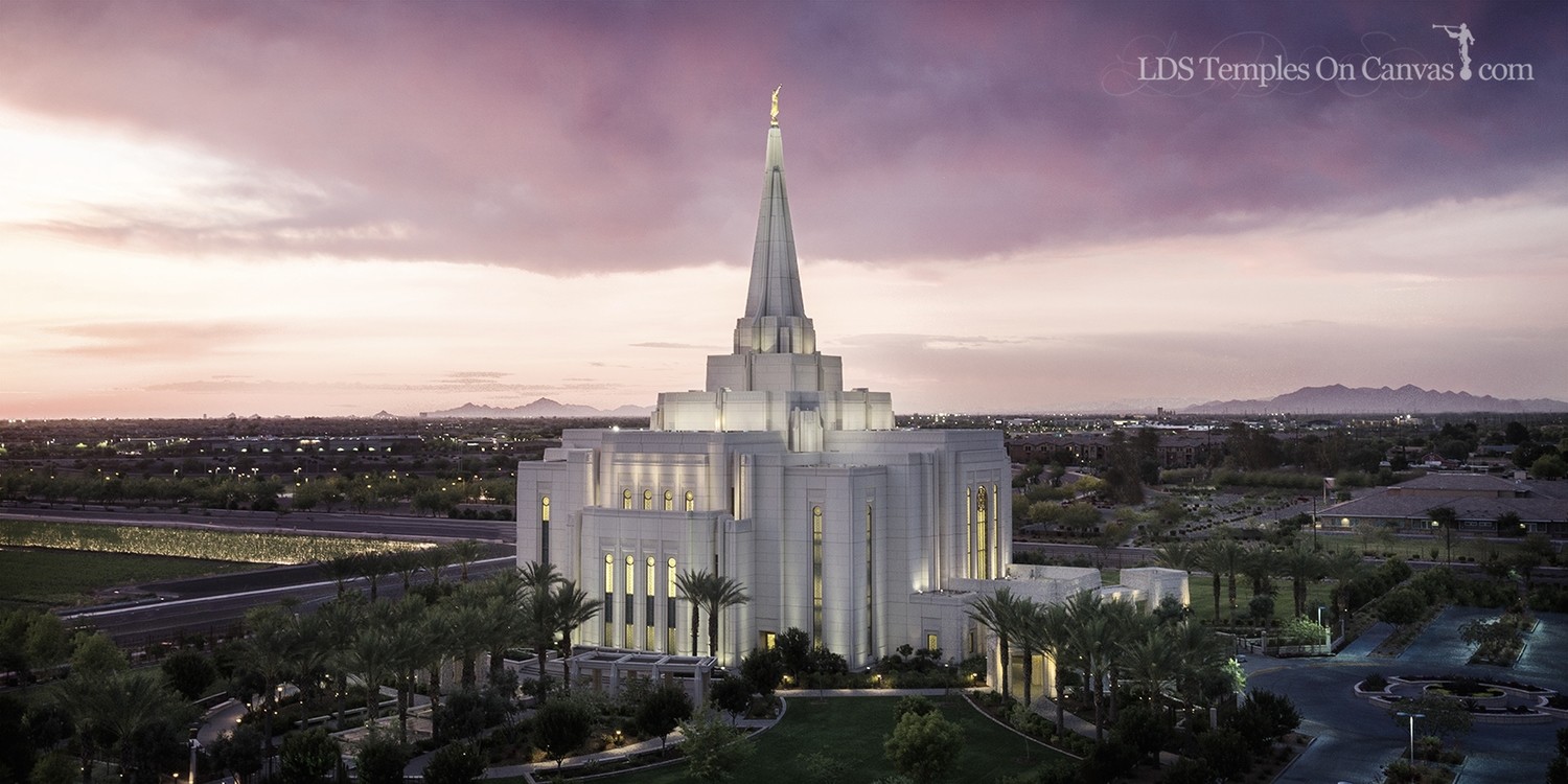 Gilbert Arizona LDS Temple - Midst of Heaven - Tinted Black & White