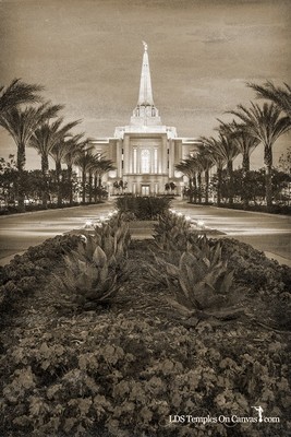 Gilbert Arizona LDS Temple - Heavenly Path - Vertical - Rustic
