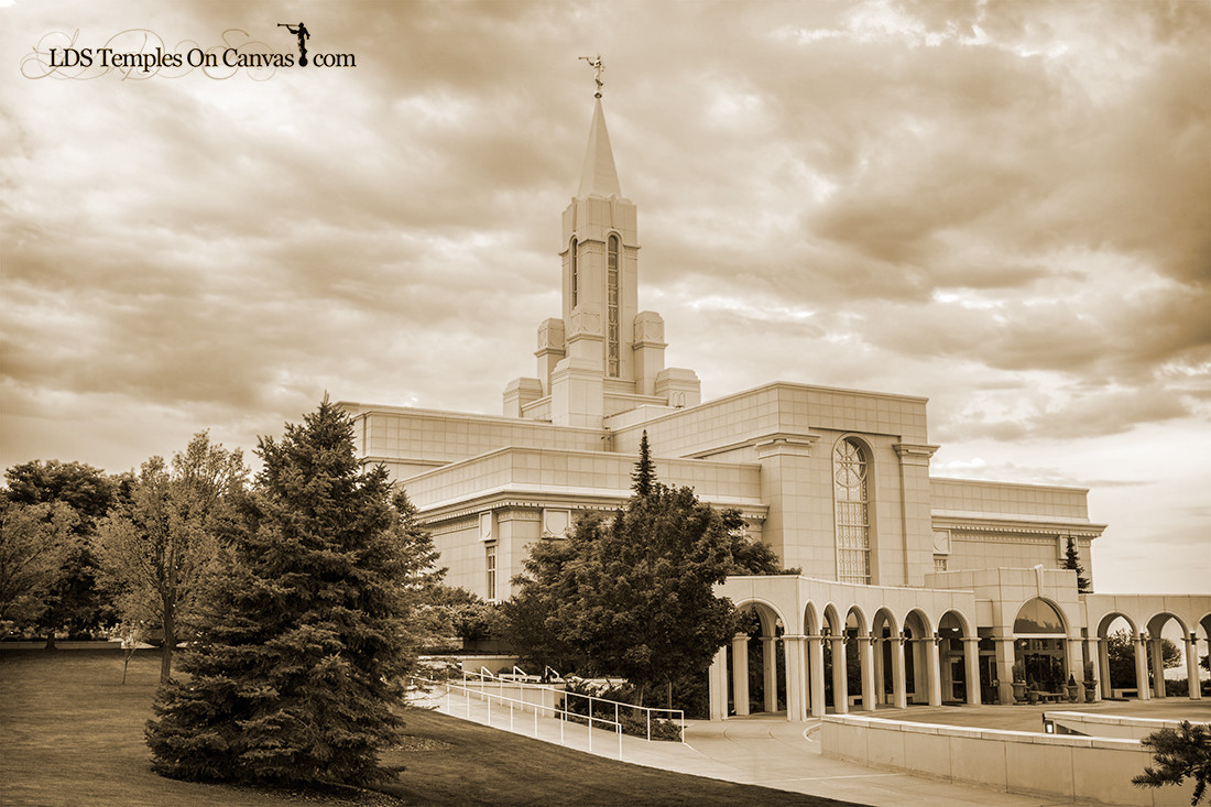 Bountiful Utah LDS Temple - Heavenward- Sepia