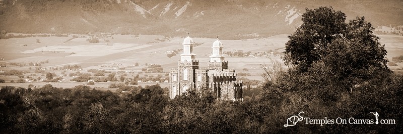 Logan UT LDS Temple - Ensign of Faith - Sepia