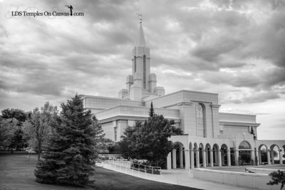 Bountiful Utah LDS Temple - Heavenward- Black & White