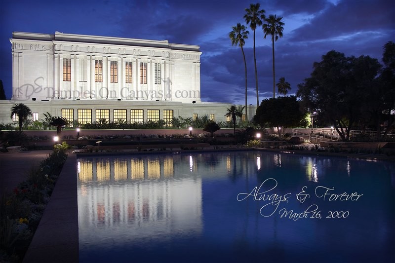 Mesa Arizona LDS Temple - Dusk Reflection - Color