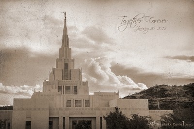 Phoenix AZ LDS Temple - Mountain of the Lord - Rustic Print