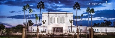 Mesa Arizona LDS Temple - Peaceful Twilight - Color - Panoramic