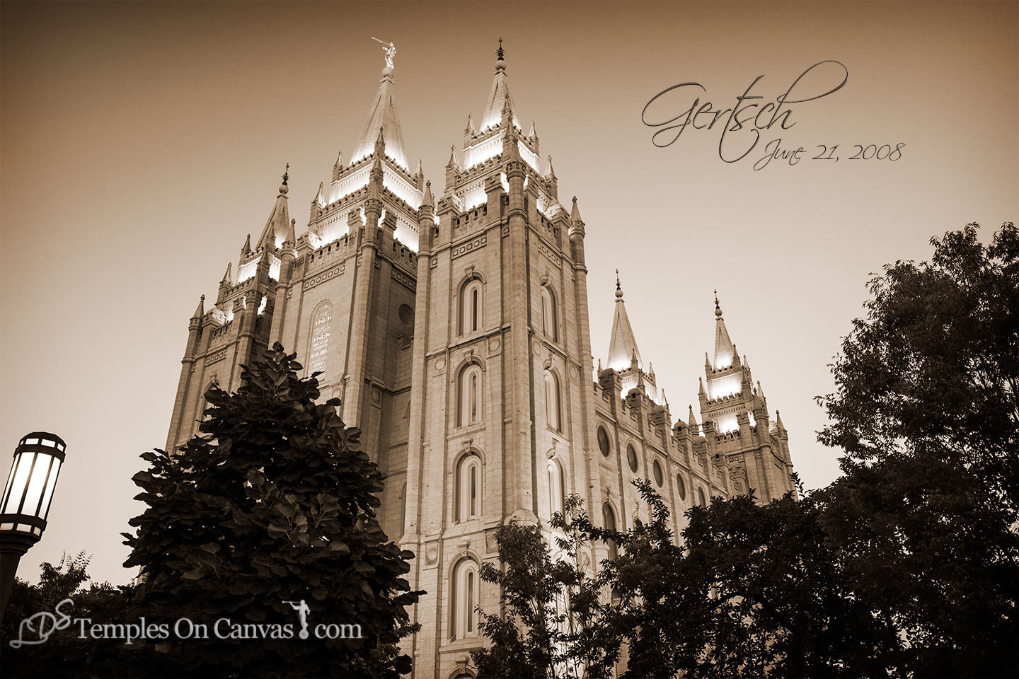 Salt Lake City UT Temple Art - Out of Obscurity - Sepia