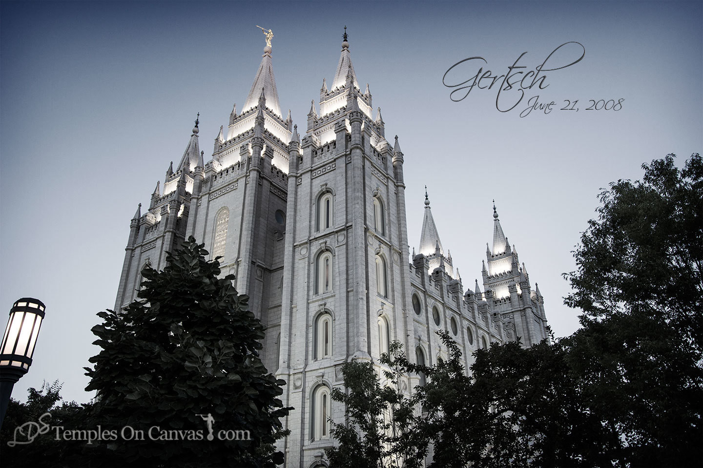 Salt Lake City UT Temple Art - Out of Obscurity - Tinted Black & White