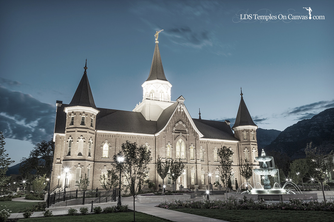 Provo City Center Utah LDS Temple - Rise Up - Tinted Black & White