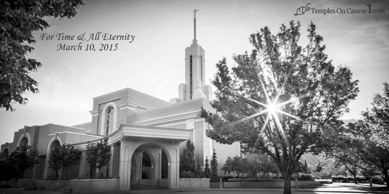 Timpanogas Utah LDS Temple - Summer Sunbeam - Black & White Print