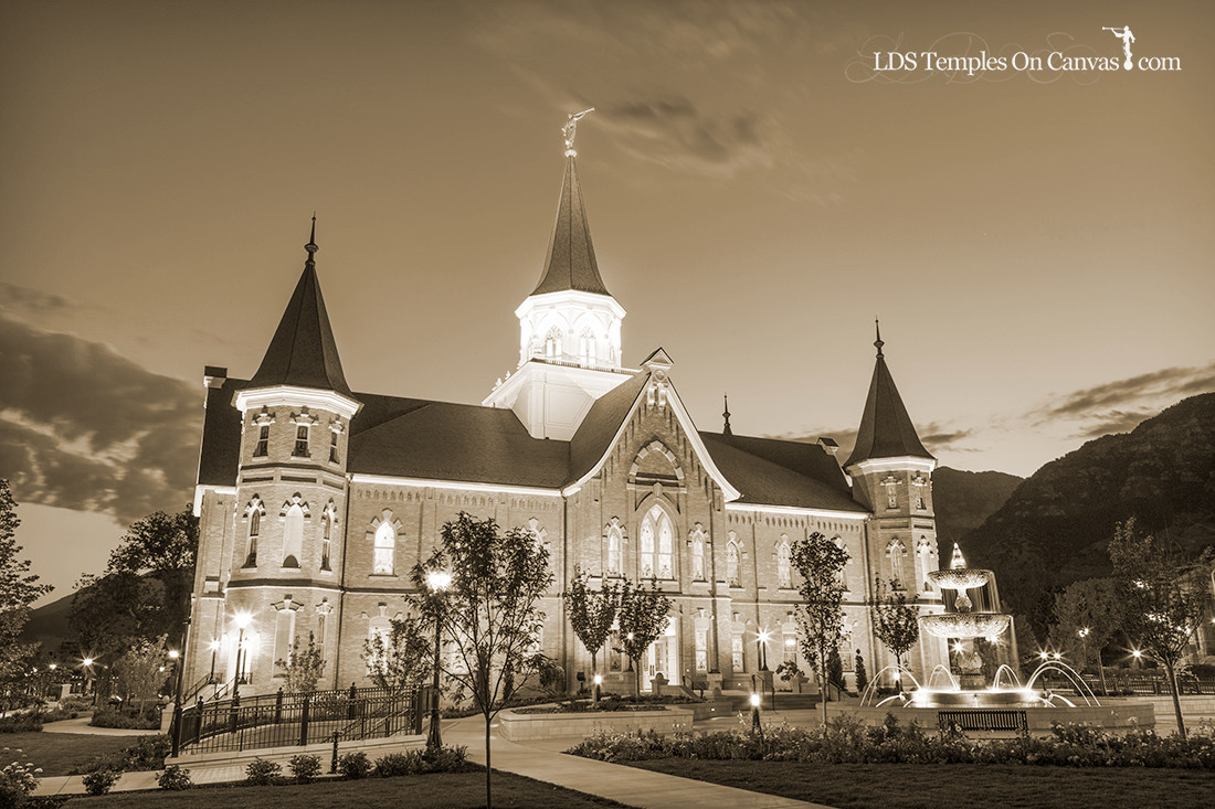 Provo City Center Utah LDS Temple - Rise Up - Sepia