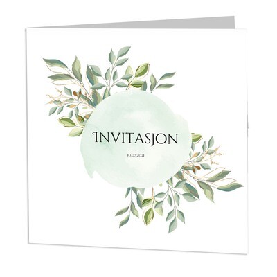 Invitasjon Bryllup 15x15cm - trykk på fire sider