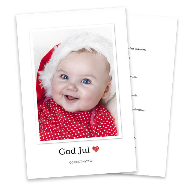 10-pk Julekort 10x15cm - trykk på to sider, stående