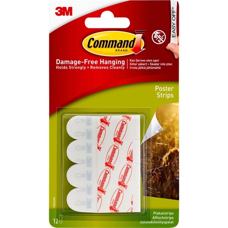 Spikerløst bildeoppheng - Poster Strips 12-pack