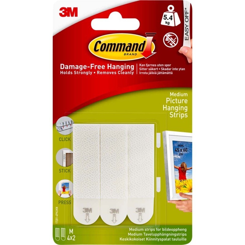 Spikerløst bildeoppheng - Liten 4-pack
