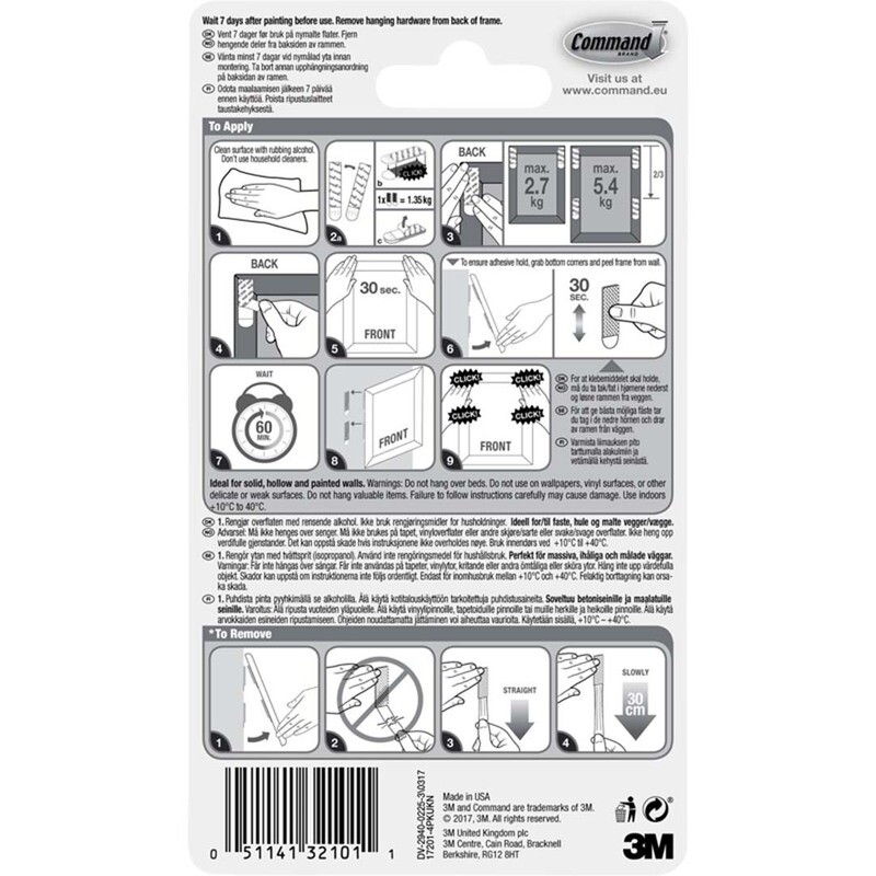 Spikerløst bildeoppheng - Liten 4-pack