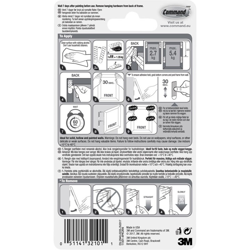 Spikerløst bildeoppheng - Medium 4-pack